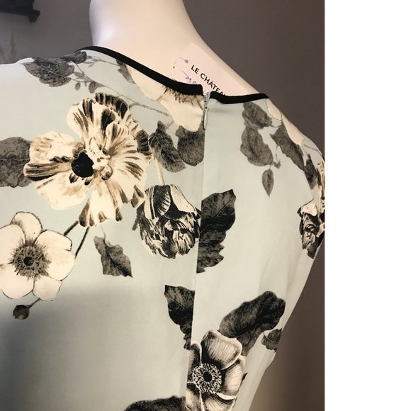 Le Chateau Plus Size Aqua Mint Floral Faux Wrap Long Sleeve Chiffon dress NWT 2X - Picture 4 of 5